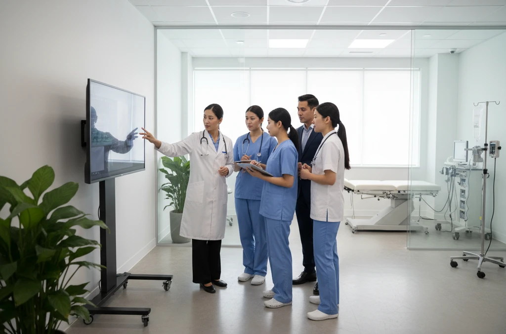 Medical professionals collaborating in a clinic